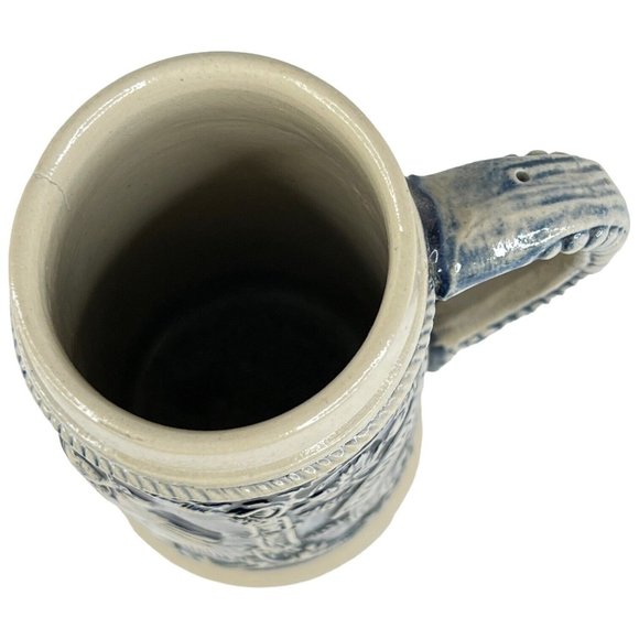 Vintage Alt Grenzau Beer Stein Pottery Cobalt Blue Salt Glaze Made West Germany - Picture 4 of 12